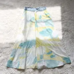 mint designs ミントデザインズ　水彩　総柄　フレア　ロングスカート