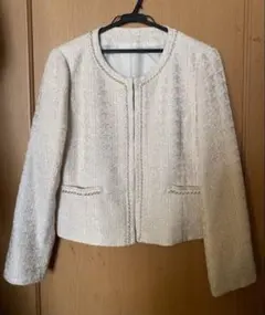 アッドルージュ　ツイードジャケット　ノーカラー　11号