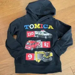 TOMICA フード付きトレーナー 110cm 黒