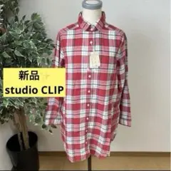 studio CLIP ストライプ 長袖 シャツ ピンク L - メルカリ