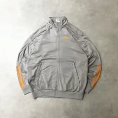 アディダス古着adidasトラックジャケット刺繍ロゴオレンジグレーDB106