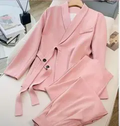 ストラップ付 オープンロングジャケット くすみカラー オーバーサイズ