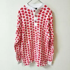 JOE BOXER 赤いハート柄 長袖Tシャツ 【S】ハート柄 オーバーサイズ