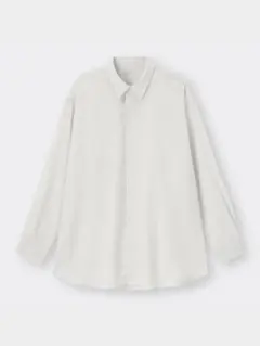 GU シアーオーバーサイズシャツ ライトグレー