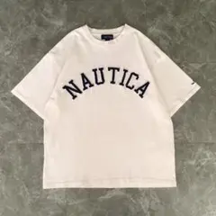 ノーティカ　半袖Tシャツ　ホワイト　アーチロゴ　コットン　Y2K 夏服　Mサイズのサムネイル
