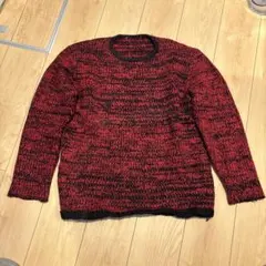 赤と黒のミックス ニットセーター Mサイズ