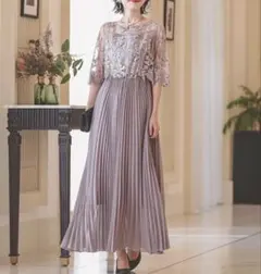 Dorry Doll オリジナル模様柄刺繍レース プリーツワンピース