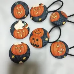 ✨処分品❗カボチャ柄のヘアゴム 大2個中2個セット&大3個