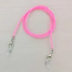メガネチェーン メガネストラップ マスクストラップ ピンク×シルバー 匿名配送