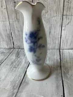 【美品/未使用品】大倉陶園 一輪挿し ブルーローズ　箱なしのサムネイル