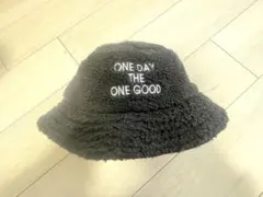 【古着】帽子　バケットハット　黒　レディース　冬用