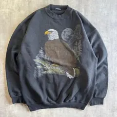 ヴィンテージ　スウェット　アニマル　鷲　渋め　アメカジ　古着　カナダ卸