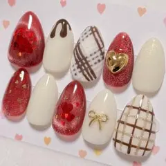 ハートとチョコレートデザインネイルチップ現品