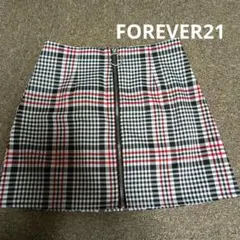 FOREVER21 フロントジップ チェック柄 ミニスカートのサムネイル