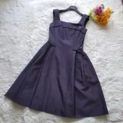 Rene ルネ ノースリーブワンピース タック パープル Tissue社製生地