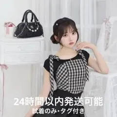 ミシェルマカロン ショルダーリボンチェックキャ ミトップス SJJ0457Cのサムネイル