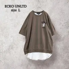 エコーアンリミテッド レイヤード風 Tシャツ ブラウン ユニセックス H1326のサムネイル