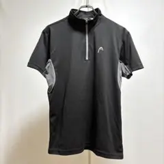 HEAD ハーフジップドライウェア（M）黒グレー　アウトドア　ブランドロゴ