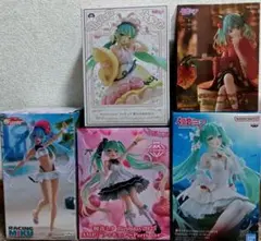初音ミク　プライズ　フィギュア　5点セット