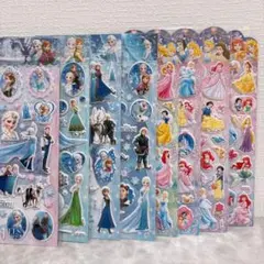 8枚セット　バラ不可　ディズニープリンセス　ぷっくりシール