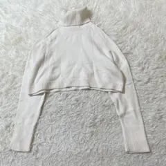 ZARA ザラ タートルネックニット S ショート丈 オフホワイト