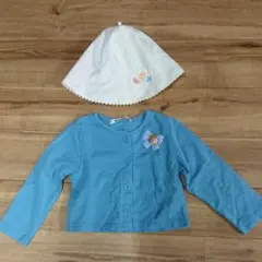 ファミリア のカーディガン 帽子のセット 90