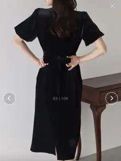 バルーンスリーブベロアワンピース