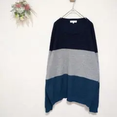 THE SHOP TK ニット 【L】 配色 ビッグシルエット オーバーサイズ
