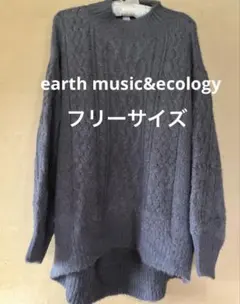 earth music&ecology ニット セーター　フリーサイズ　グレー