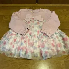 クーラクール チュール付き裏起毛トレーナー 100 ハート