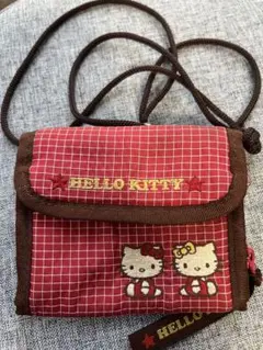 平成当時品　ハローキティ 刺繍 財布 レッド