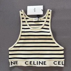 CELINE ボーダー リブ タンクトップ　ヘソだし CELINE ボーダー リブ タンクトップ ヘソだし - メルカリ