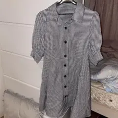 ギンガムチェック 膝丈ワンピース 森ガール フェアリーグランジ