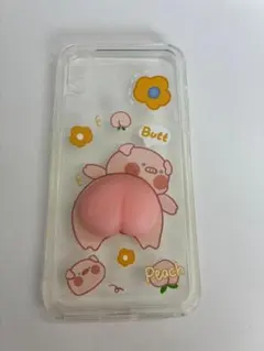iPhone x 用ケース ぷにぷに ブタちゃんデザイン クリアケースのサムネイル