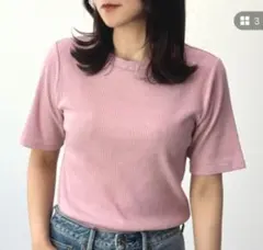 CLOTHY テレコ 5分袖リブTシャツ