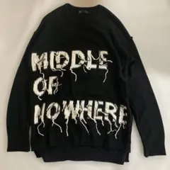 Bershka ダメージ加工 ロゴ ニット 黒