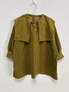 サイズ100 女の子　オリーブグリーン 長袖シャツ サイズ7