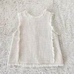 DRESSTERIOR ドレステリア　ツイード　フリンジ　ベスト　アイボリーのサムネイル