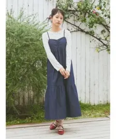 earth music&ecology バックレースアップキャミワンピース