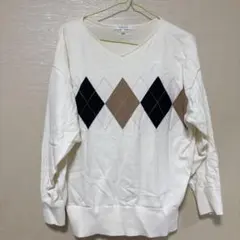 GLOBAL WORK アーガイル柄ニットセーター Mサイズ