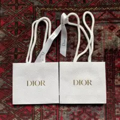 Dior ショップ袋 小2枚セット ホワイト
