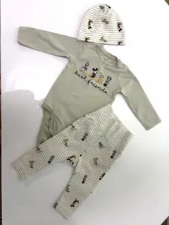 H&M ミッキー柄ロンパース3点セット 6M
