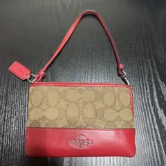coach コーチ ハンドバッグ ミニポーチ アクセサリー レッド 赤色 金