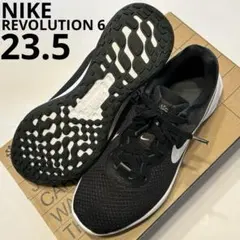 NIKE23.5レボリューション6 NNワイド　ブラック黒ナイキ紐靴DC9001