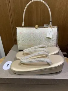正絹帯地 振袖厚底草履バックセット 減りずらい赤クレープ底使用