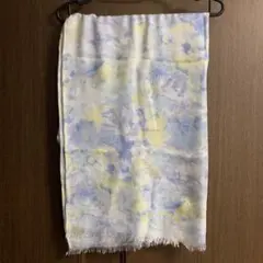 【美品】　花柄ストール　ブルー　パステルカラー