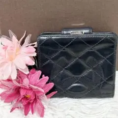 正規品 CHANEL 二つ折り財布 ブラック キルティング - メルカリ