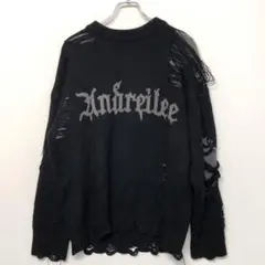 グランジ パンク オピウム 古着 レタード クラッシュ オーバーサイズ ニット