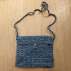 ハンドメイド　サコッシュ　ショルダーバッグ　ポシェット　グレー