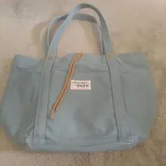 【一澤帆布製】　青ねず　トートバッグ　中　缶バッチ２個付きのサムネイル